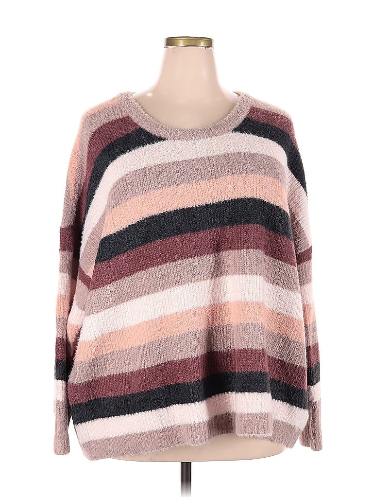 Torrid Color Block Stripes Pink Pullover Sweater Size X Plus Plus