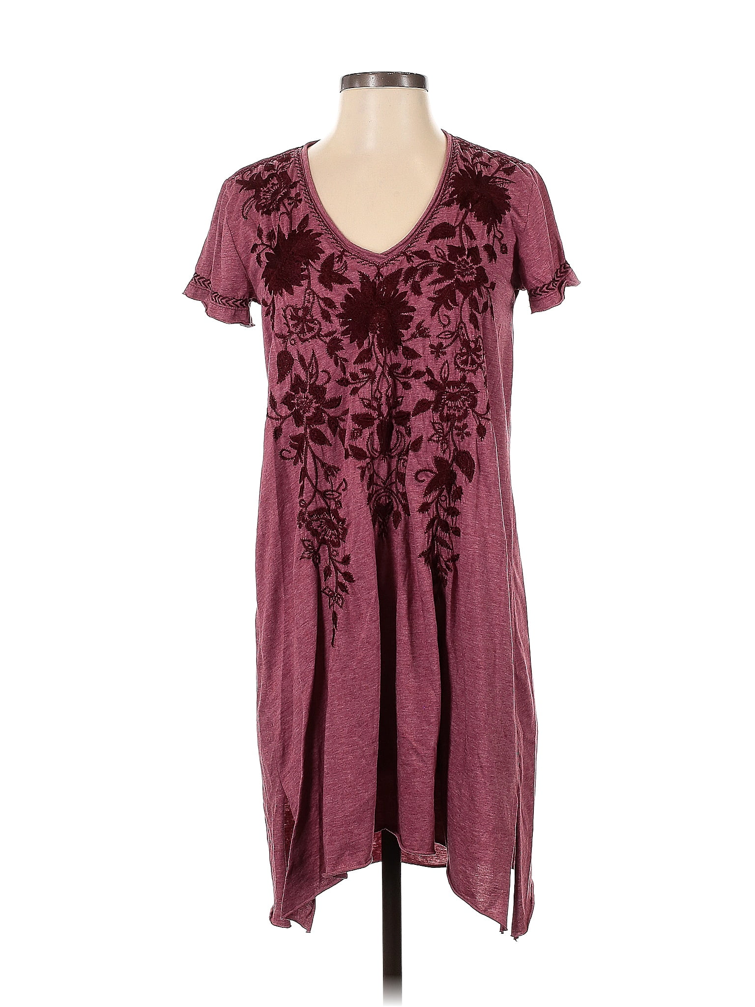 Johnny Was Floral Maroon Burgundy Casual Dress Size S Off Thredup