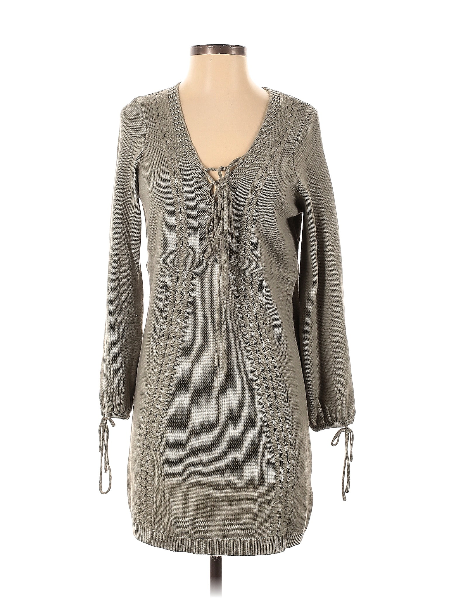 Shein Acrylic Solid Gray Casual Dress Size Off Thredup