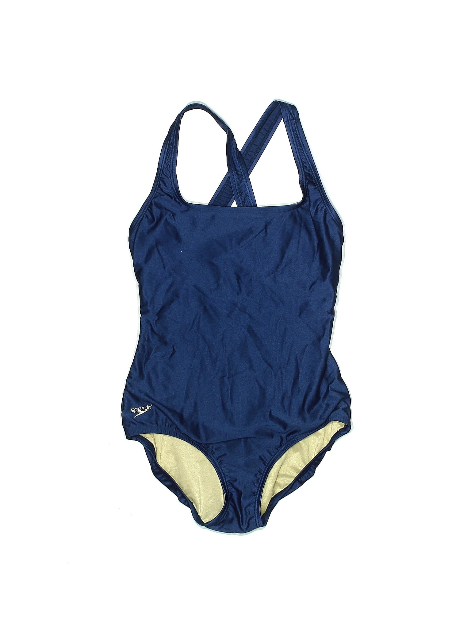 Speedo Solid Navy Blue One Piece Swimsuit Size Off Thredup