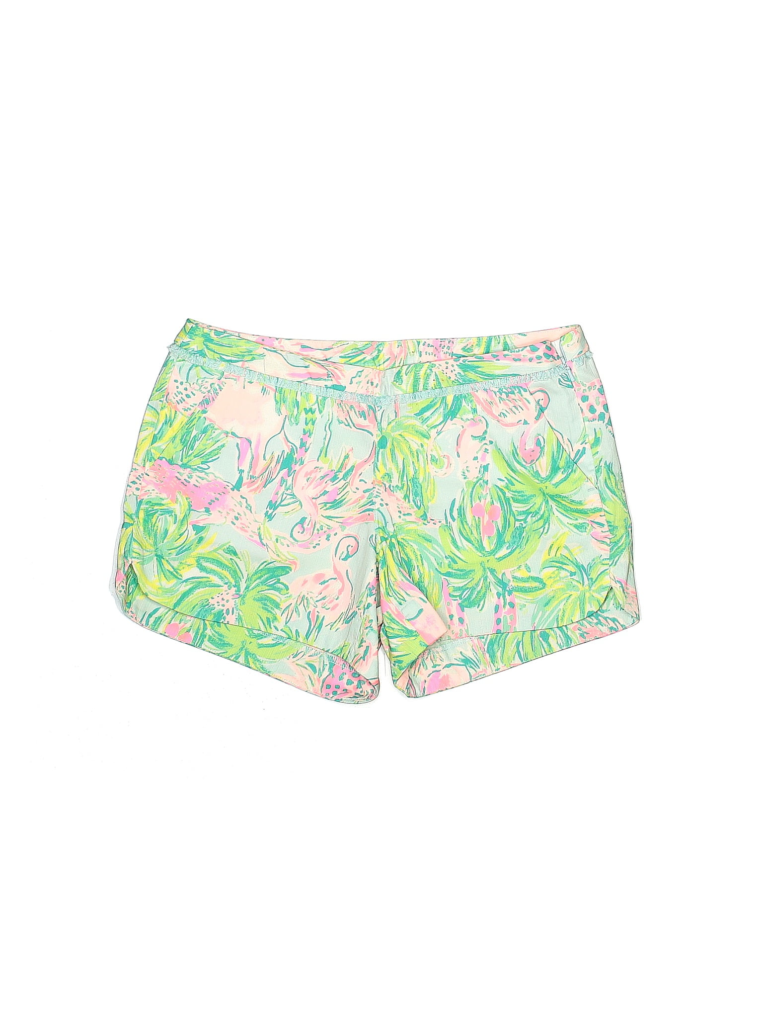 Lilly Pulitzer Cotton Multi Color Green Shorts Size Off