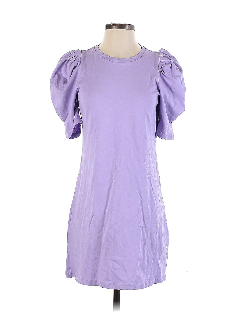 Pomander Place 100 Cotton Solid Purple Casual Dress Size XS 73 Off