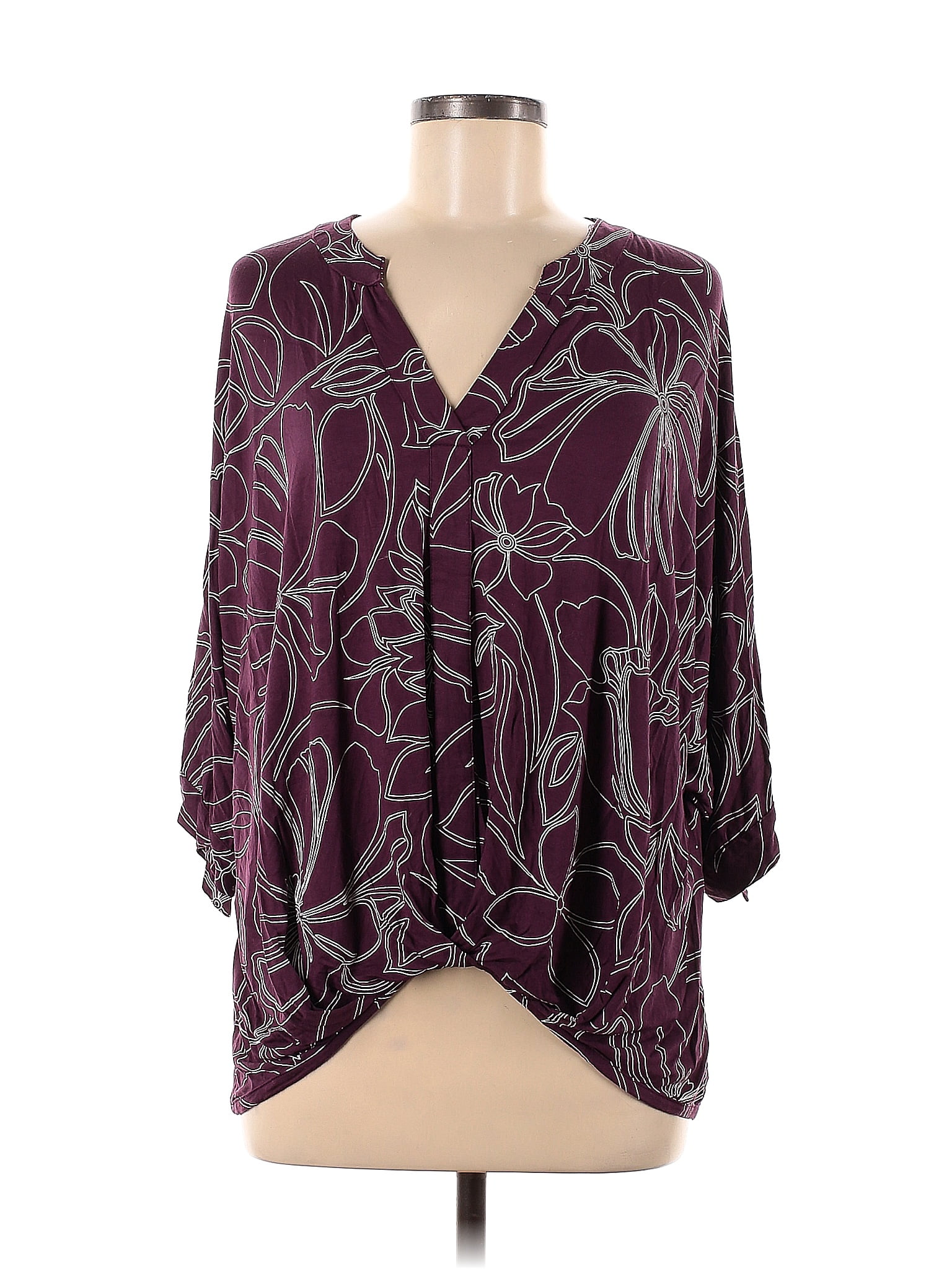 Akemi Kin Burgundy Long Sleeve Top Size M 73 Off ThredUp