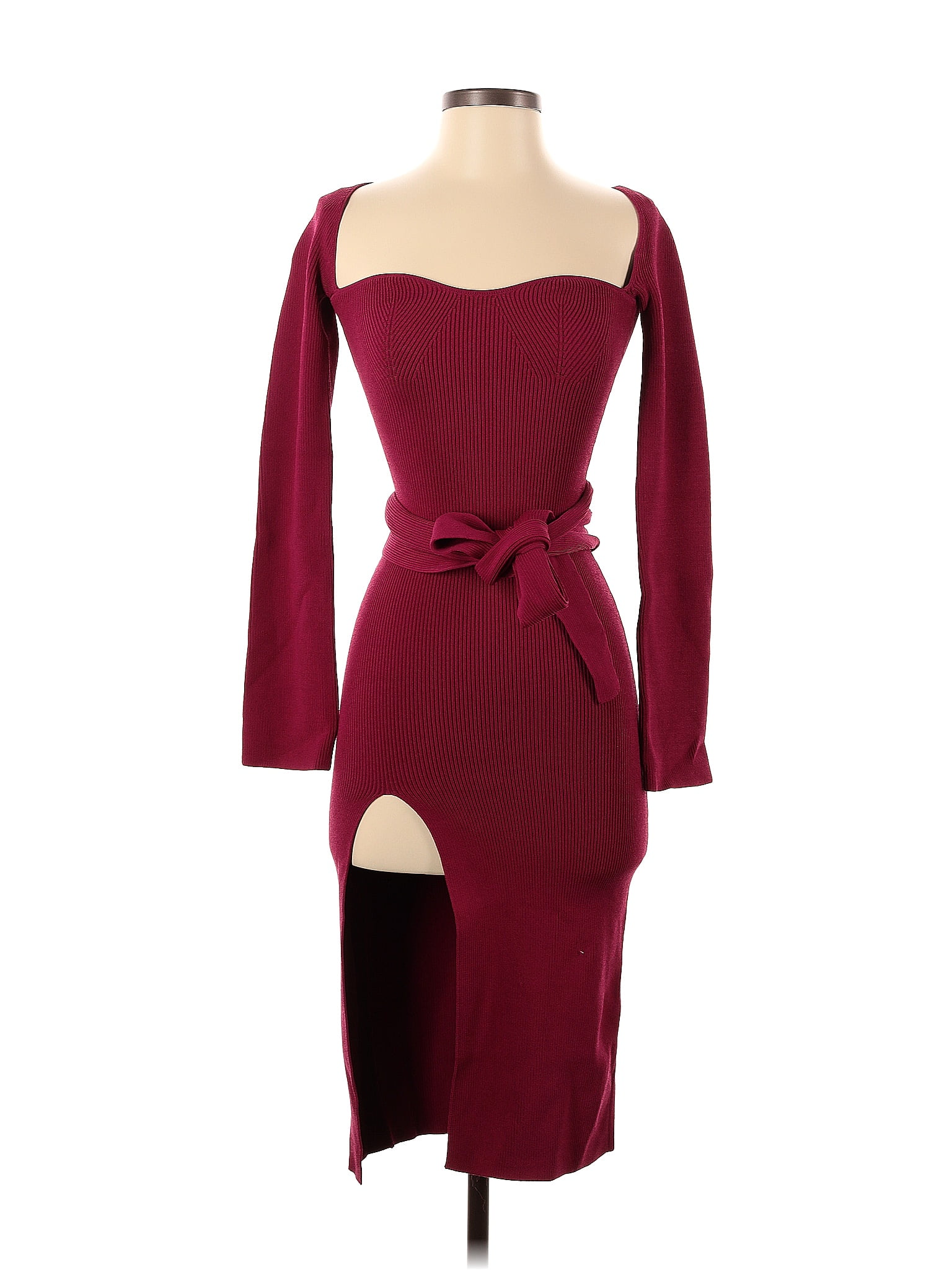 Petal And Pup Viscose Solid Maroon Burgundy Casual Dress Size