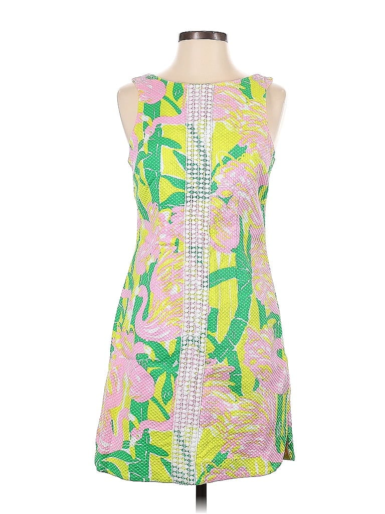 Lilly Pulitzer Jacquard Floral Motif Graphic Tropical Pink Casual Dress