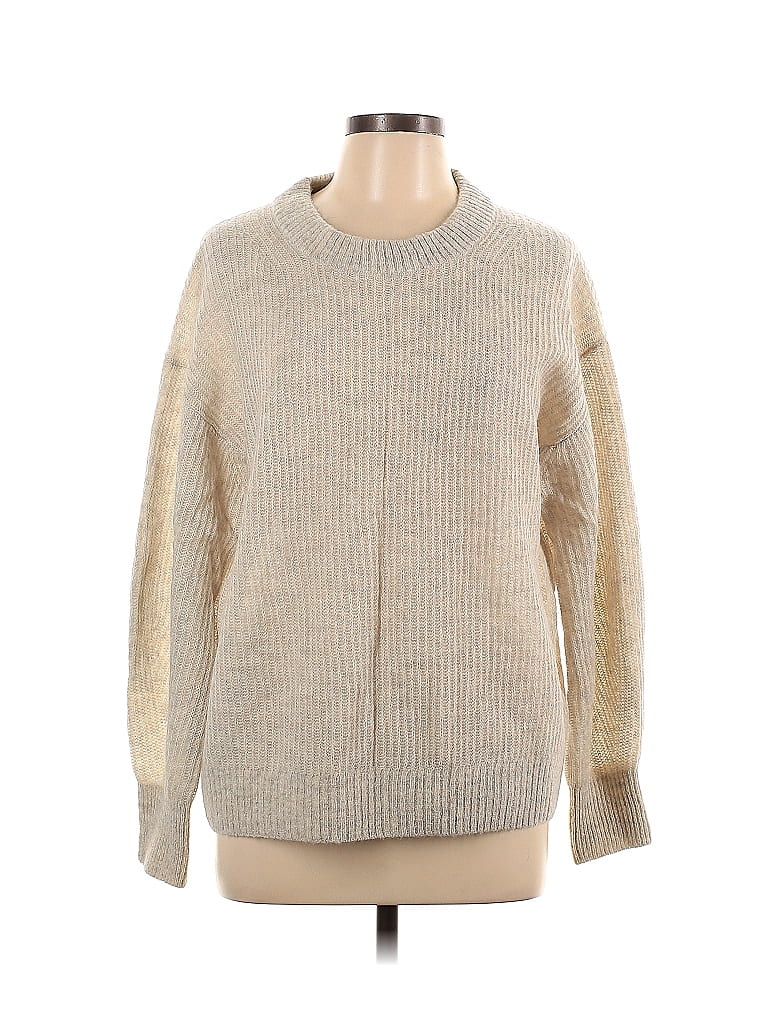 Everlane Solid Tan Wool Pullover Sweater Size L Off Thredup