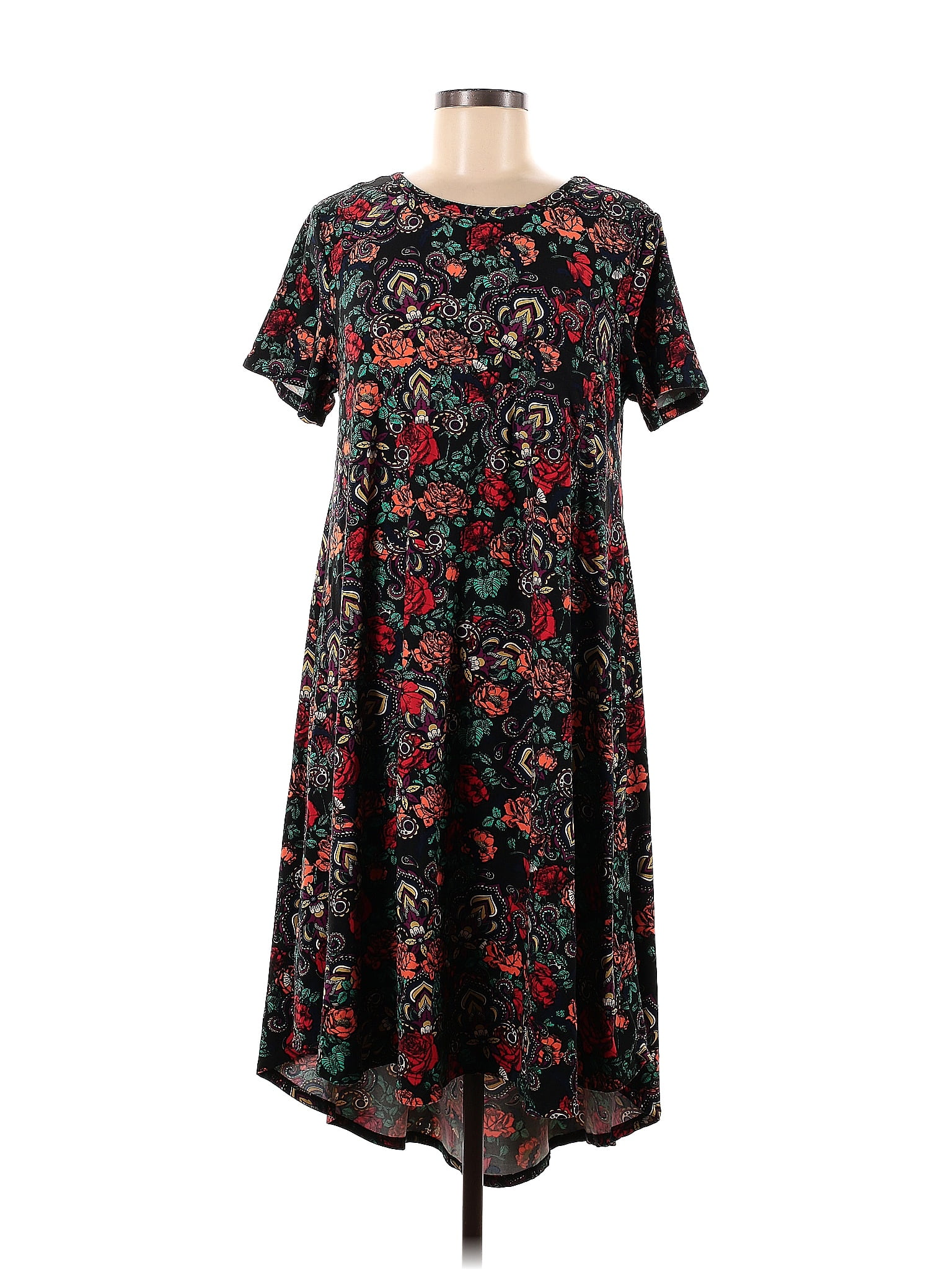 Lularoe Floral Motif Floral Batik Black Casual Dress Size M Off