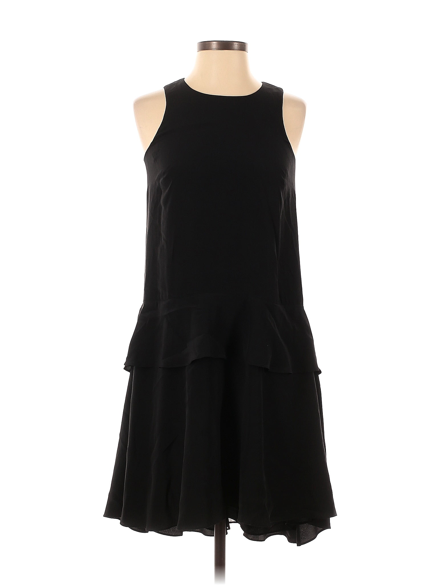 Club Monaco Silk Solid Black Casual Dress Size Off Thredup