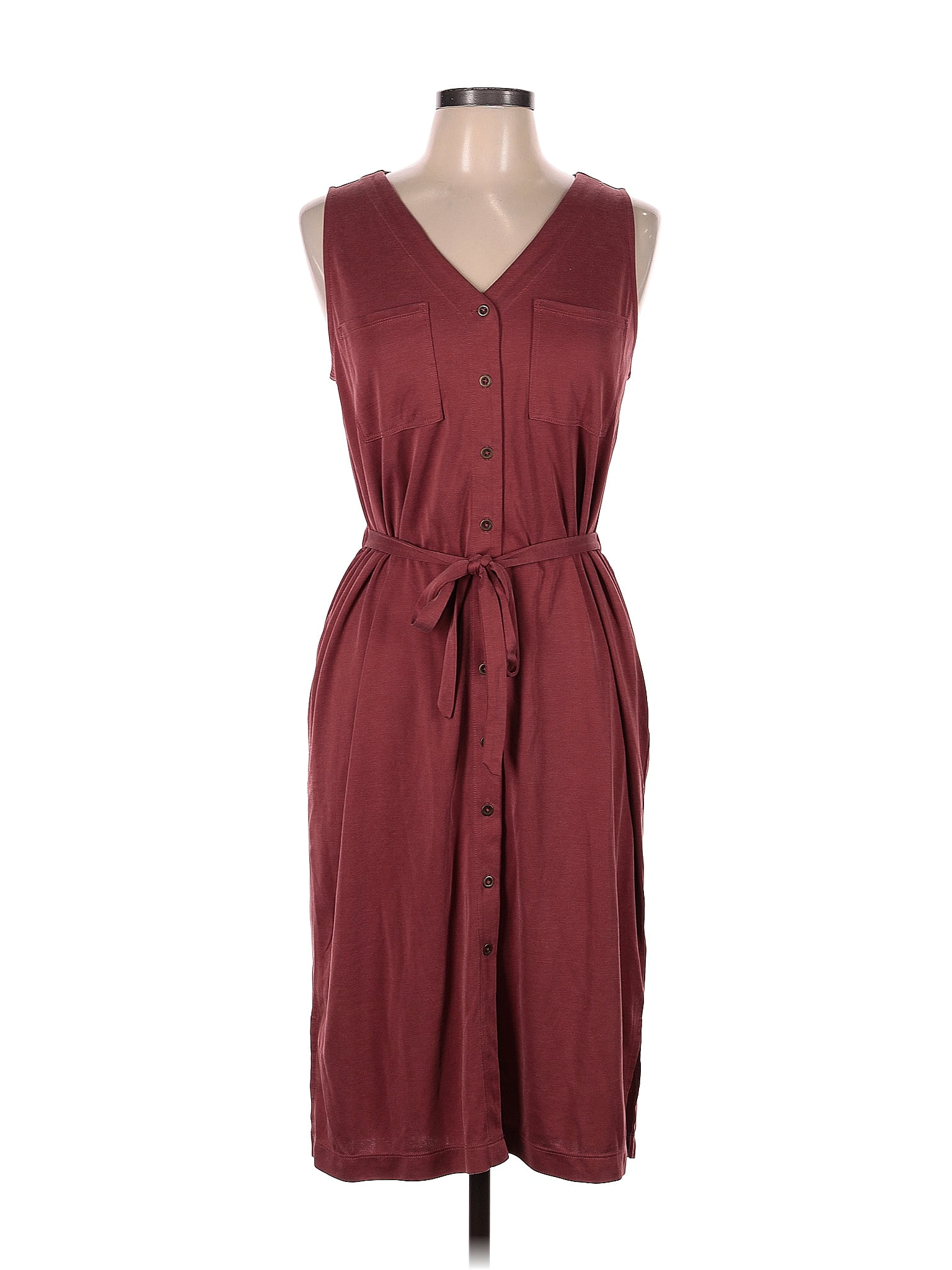 Tahari Burgundy Casual Dress Size M Off Thredup