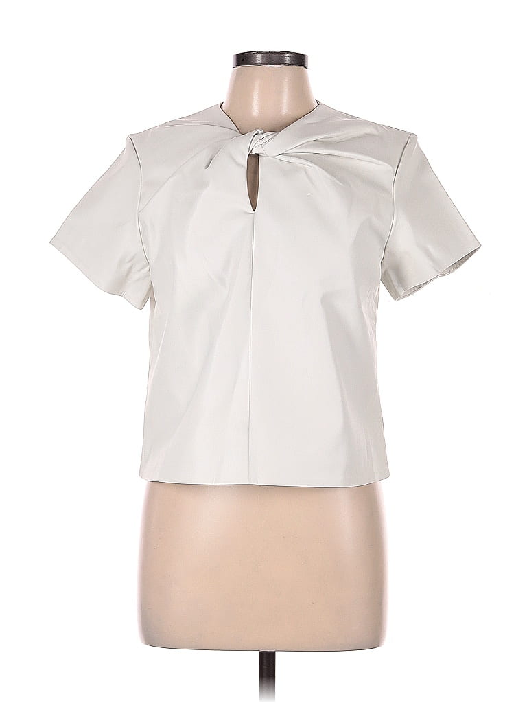 Proenza Schouler White Label Polyurethane Ivory Faux Leather Top