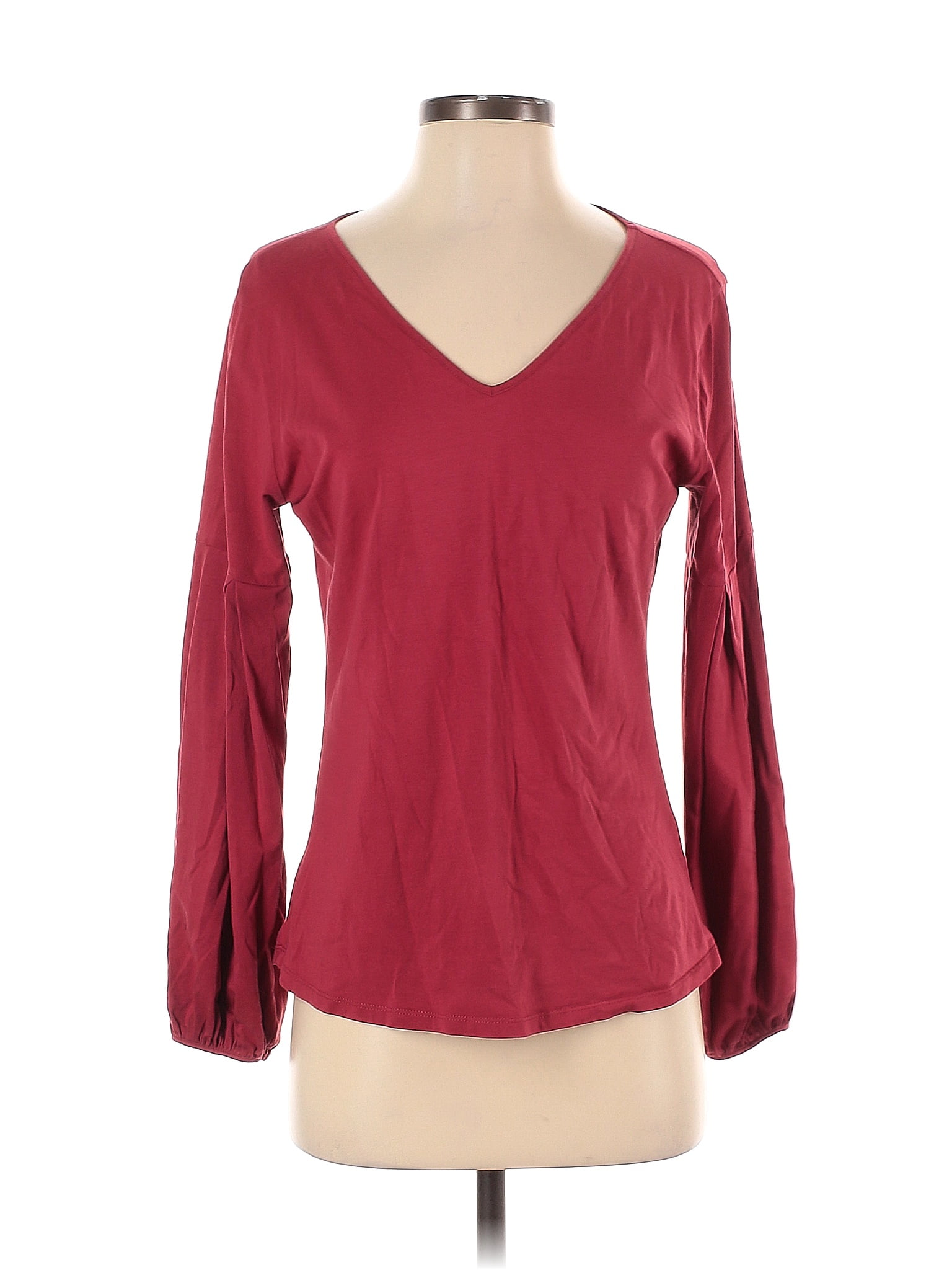 Elegantees Burgundy Long Sleeve Top Size S Off Thredup