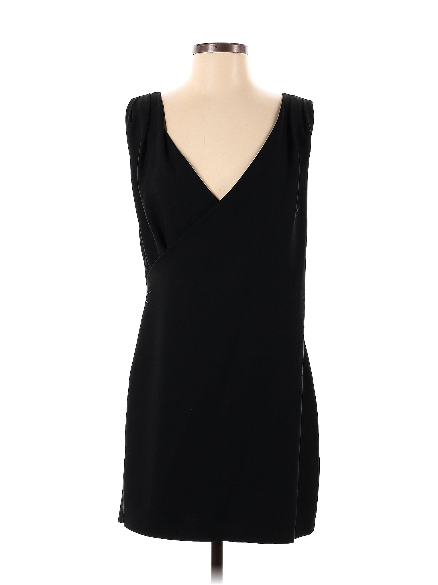 Banana Republic 100 Polyester Solid Black Casual Dress Size 6 77