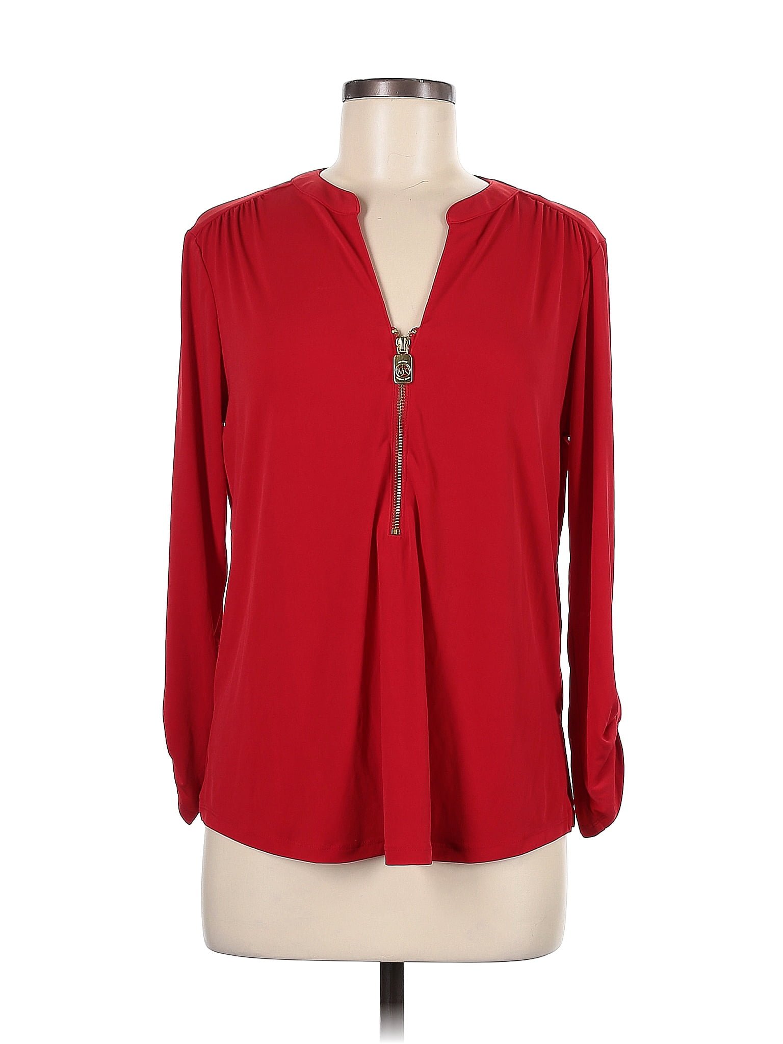 MICHAEL Michael Kors Red Long Sleeve Blouse Size M 74 Off ThredUp