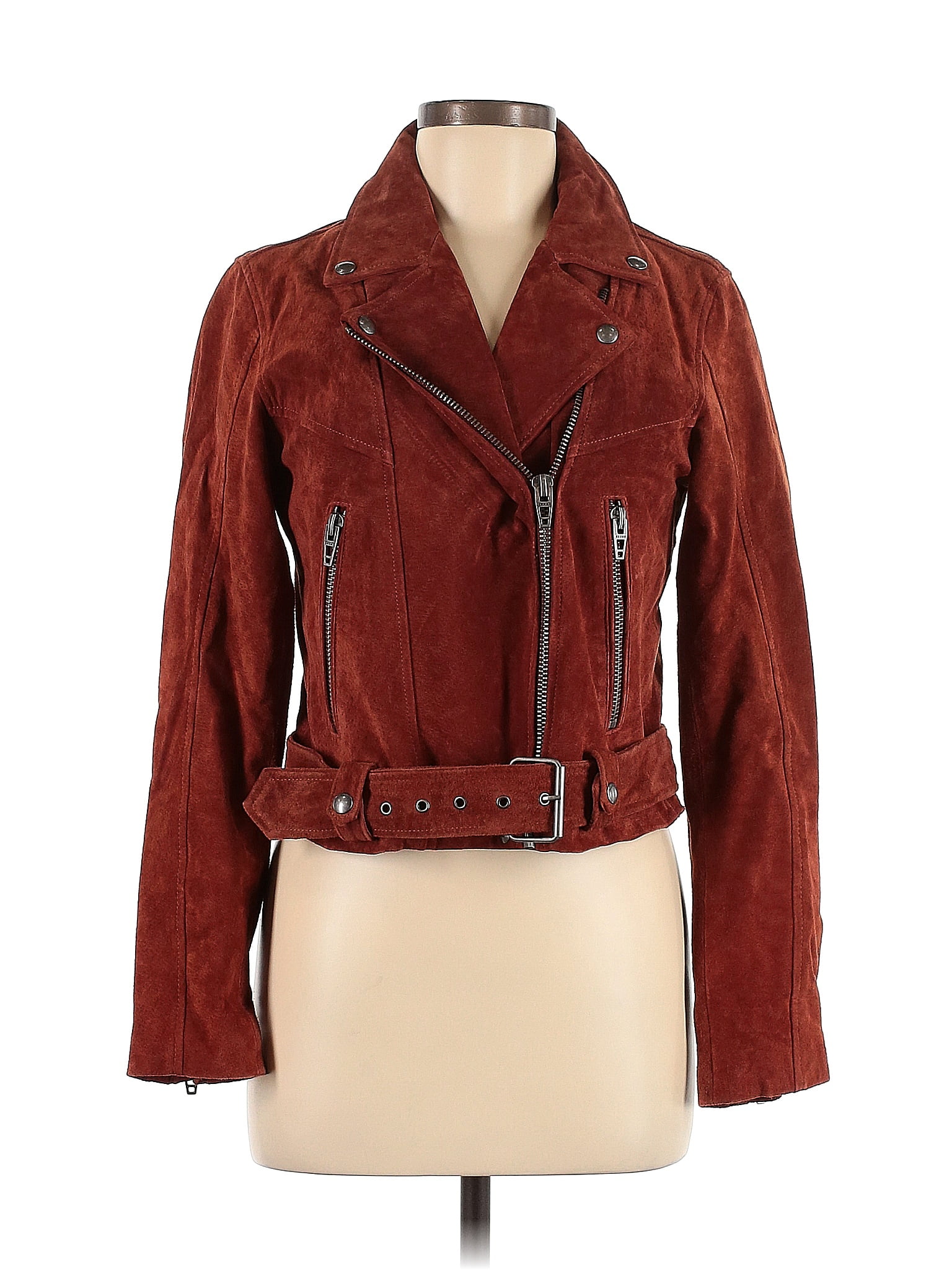 Blank NYC 100 Leather Burgundy Leather Jacket Size M 66 Off ThredUp