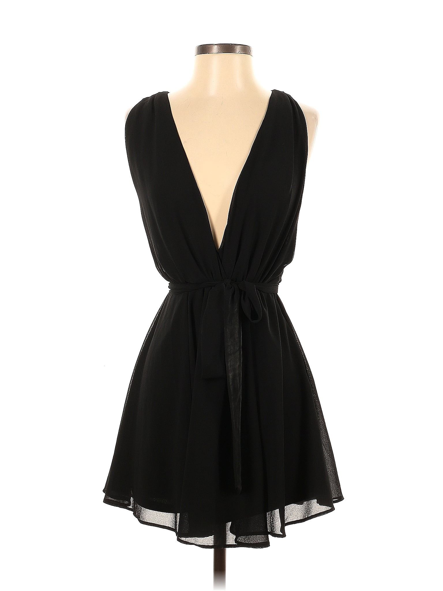 Show Me Your Mumu Polyester Solid Black Casual Dress Size S