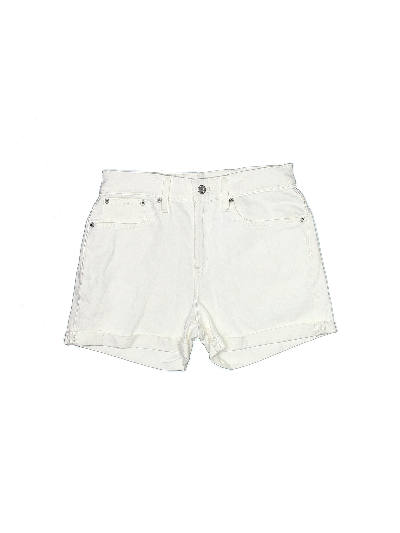 J Crew Factory Store Solid White Denim Shorts 26 Waist 72 Off ThredUp