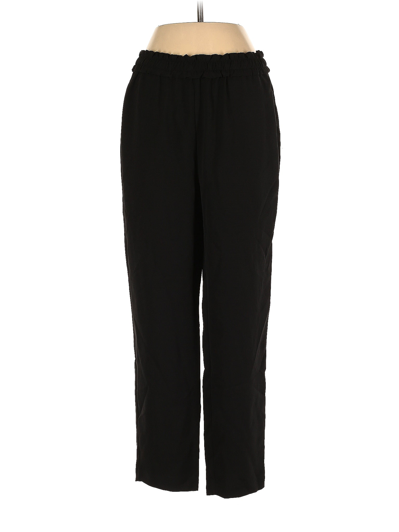 Zara 100 Polyester Solid Black Casual Pants Size S 50 Off ThredUp