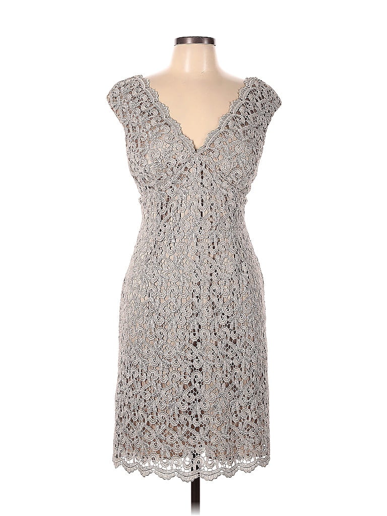 Assorted Brands Jacquard Marled Tweed Gray Cocktail Dress Size 12 53