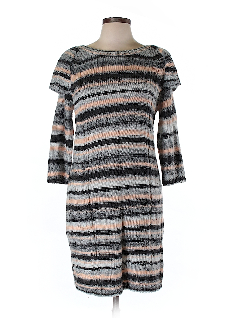 Cremieux Print Gray Casual Dress Size L Off Thredup