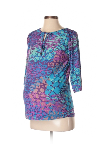 Everly Grey 3/4 Sleeve Top (view 1)