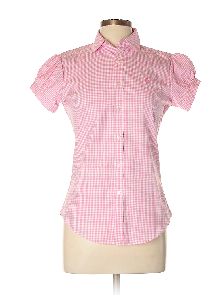 pink ralph lauren short sleeve shirt