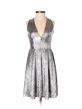 h&m silver metallic dress