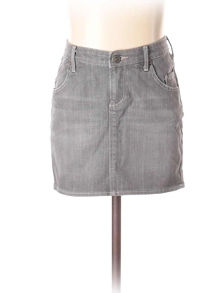 gray denim skirt