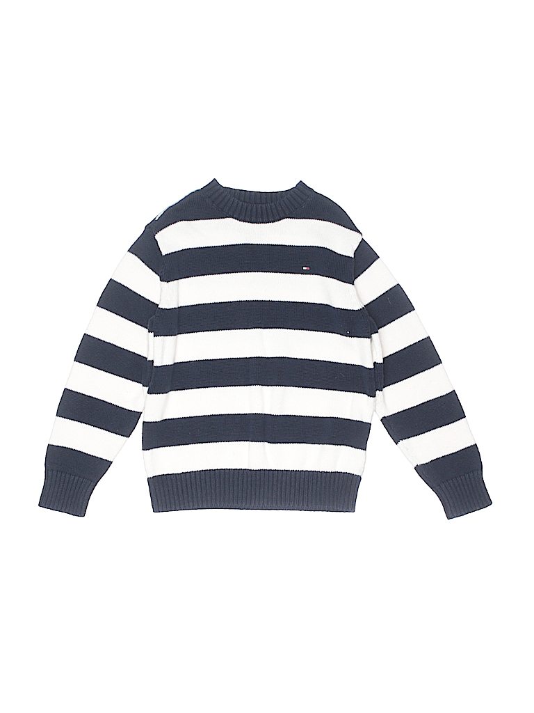 tommy hilfiger blue and white striped sweater