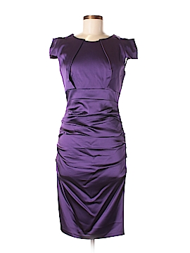 Jax Solid Dark Purple Cocktail Dress ...