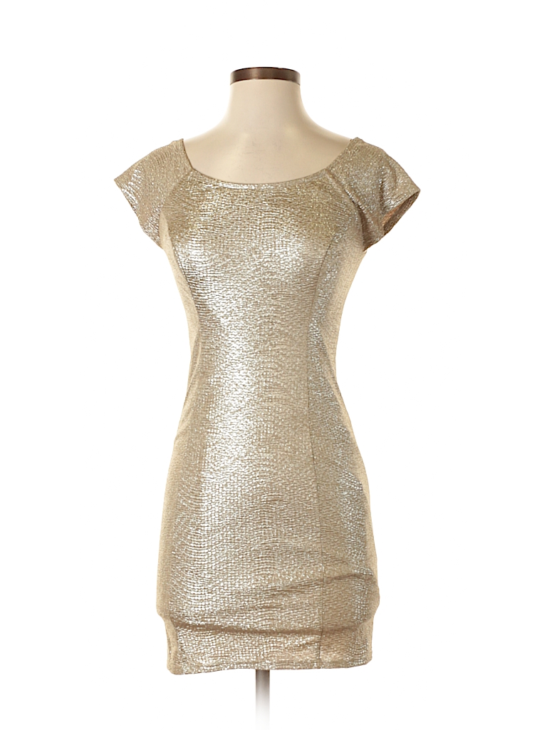 metallic gold cocktail dress