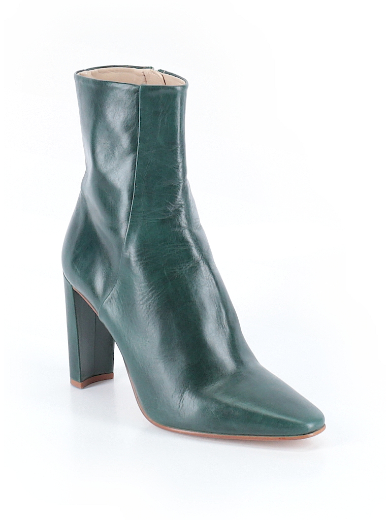 zara green ankle boots