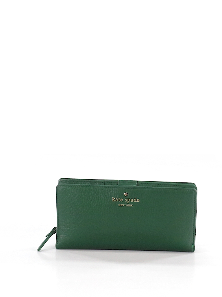 Kate Spade New York Solid Dark Green Leather Wallet One Size - 66% off |  thredUP