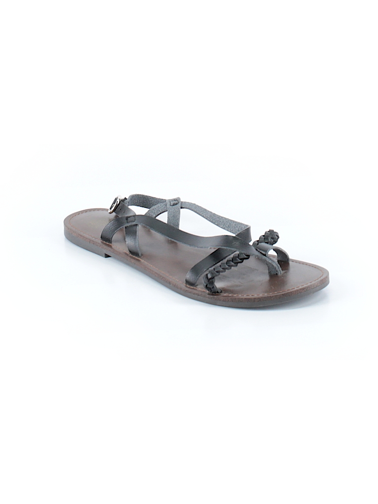 Faded Glory Solid Black Sandals Size 11 