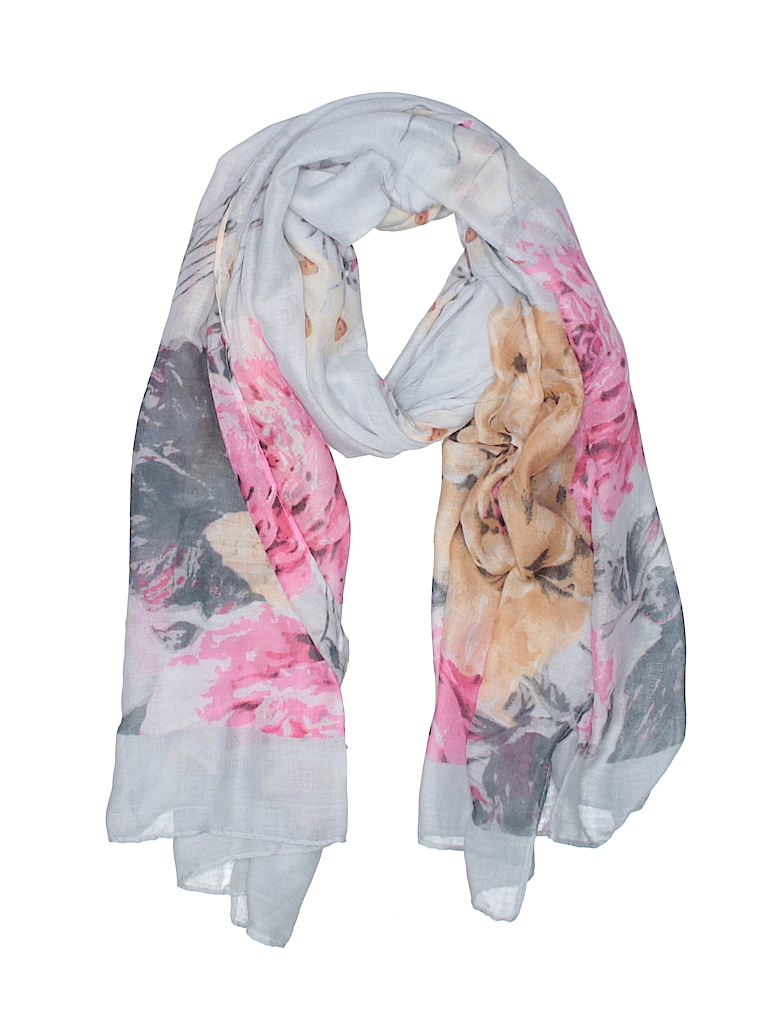 Polyester Floral Light Blue Scarf One 