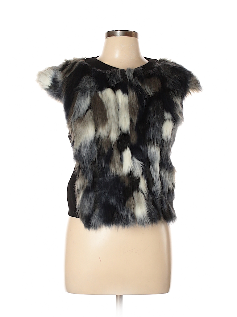 CAbi Solid Black Faux Fur Vest Size XL - 69% off | thredUP