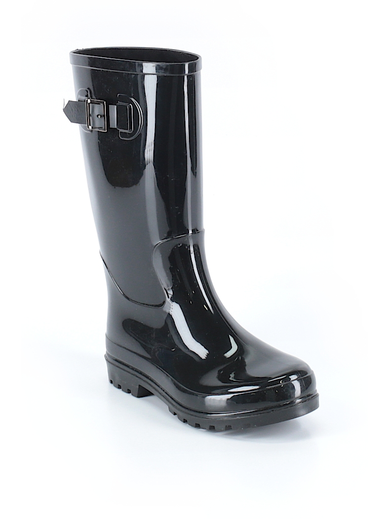 Rugged Outback Solid Black Rain Boots 
