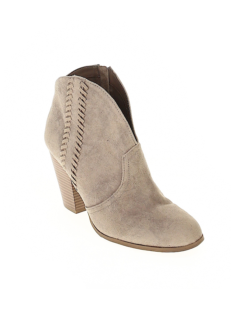 Lane Bryant Solid Tan Ankle Boots Size 