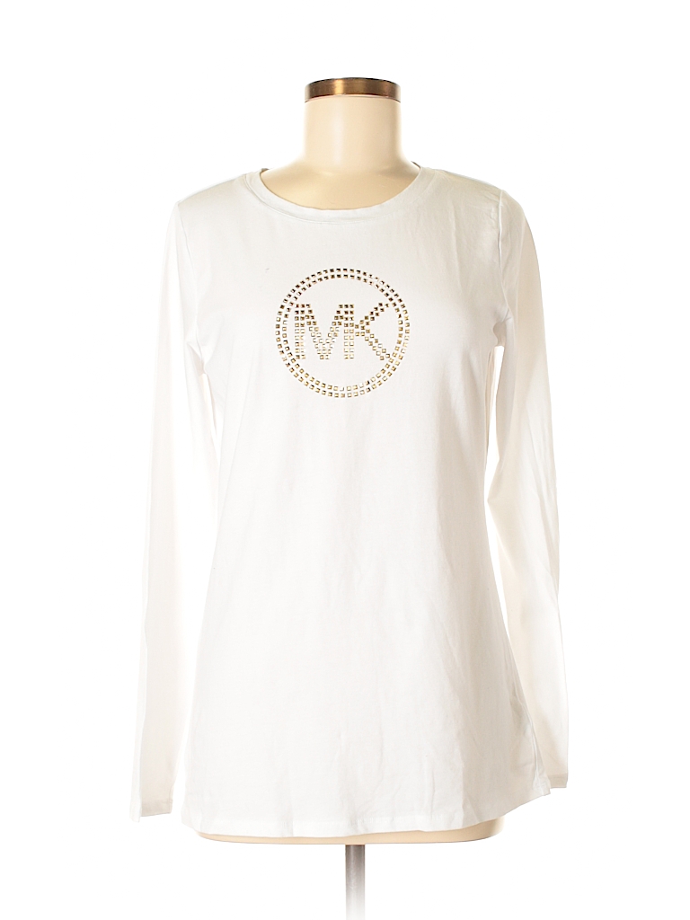 michael kors white long sleeve top