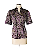 Allison Taylor 100% Polyester Dark Purple Short Sleeve Blouse Size S - photo 1
