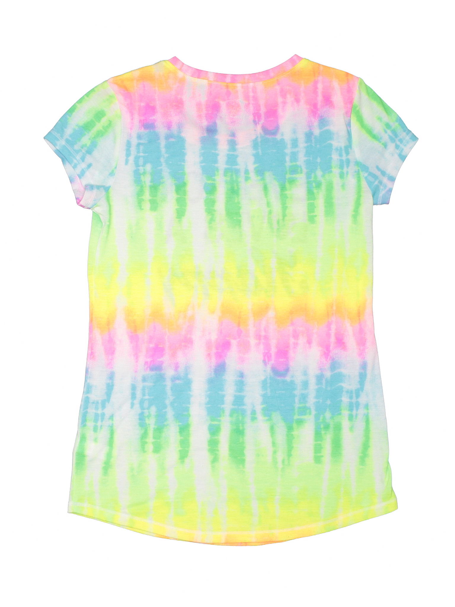 NWT Girls Justice Multi Color Tye Die Short Sleeve Top-Going Places Doing Things
