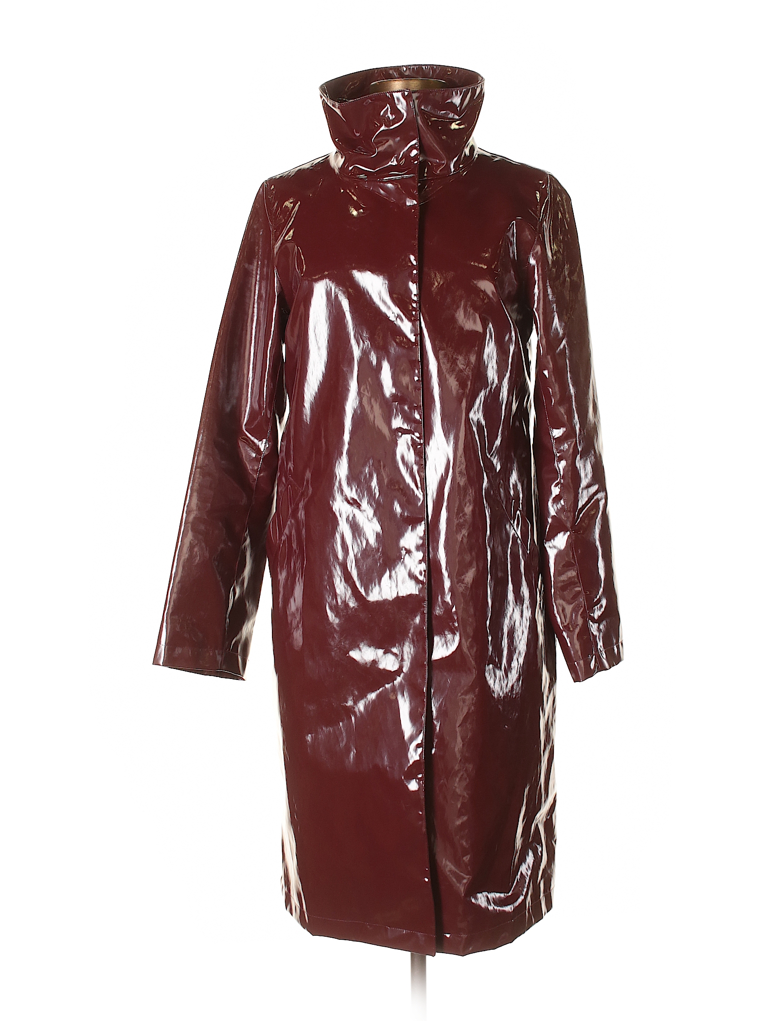 Jane Post 100% Polyurethane Solid Burgundy Raincoat Size S - 81% off ...