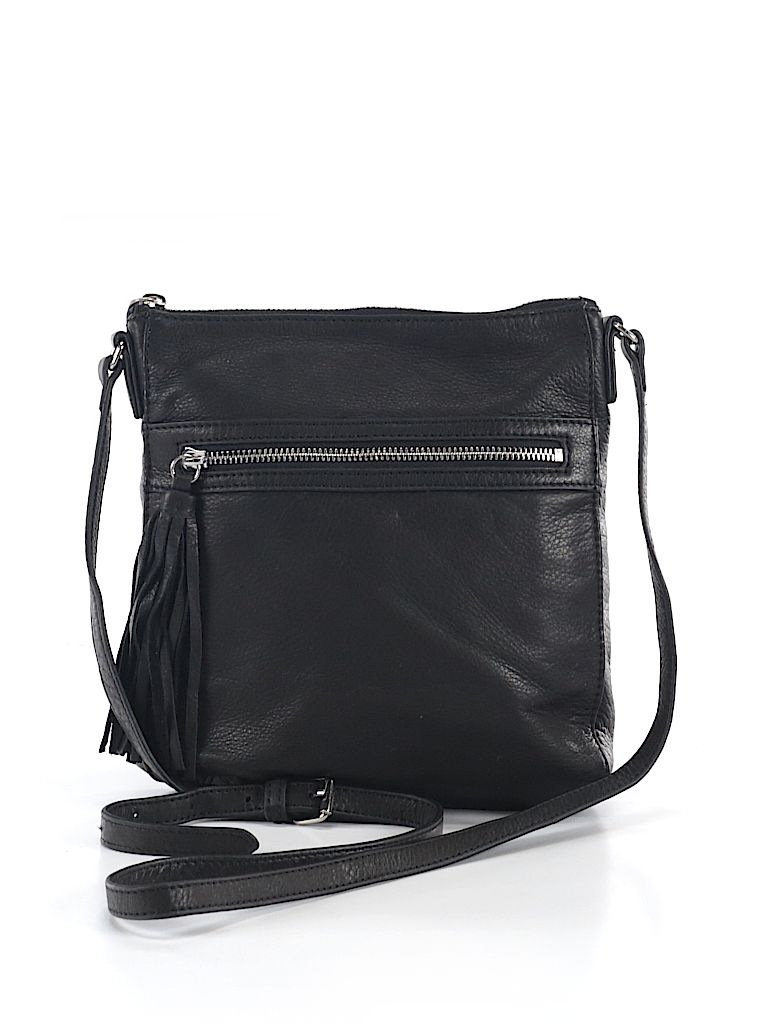 Margot Crossbody Leather Black Shoulder Bag | IUCN Water