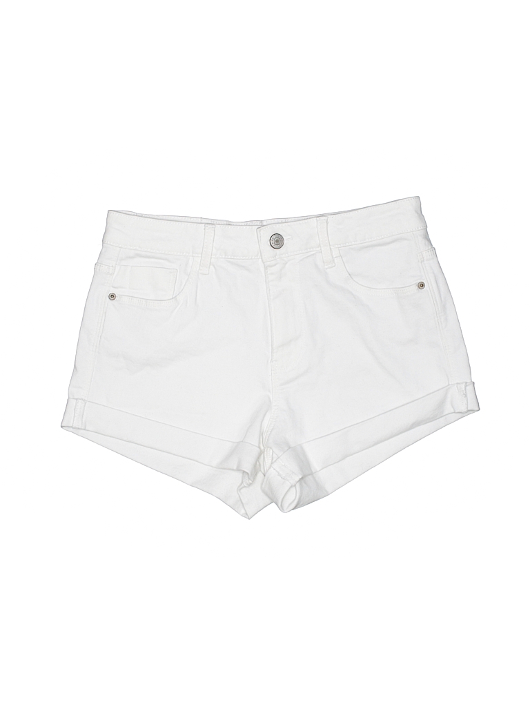 Zara Solid White Denim Shorts Size 4 