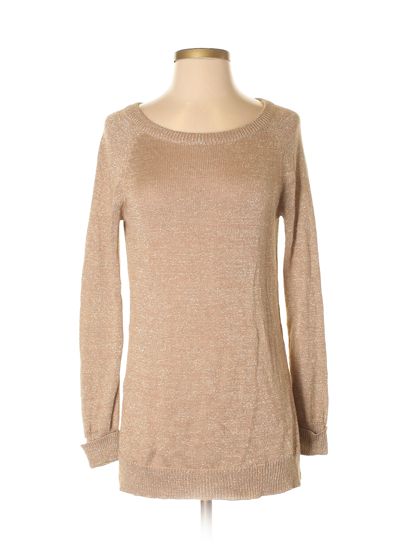 Cupio Metallic Tan Pullover Sweater Size S - 76% off | thredUP