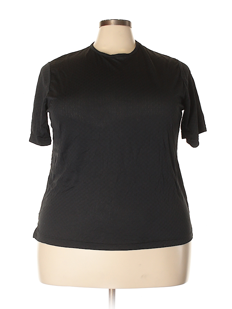 BonWorth 100% Polyester Solid Black Short Sleeve T-Shirt Size XL - 66% ...