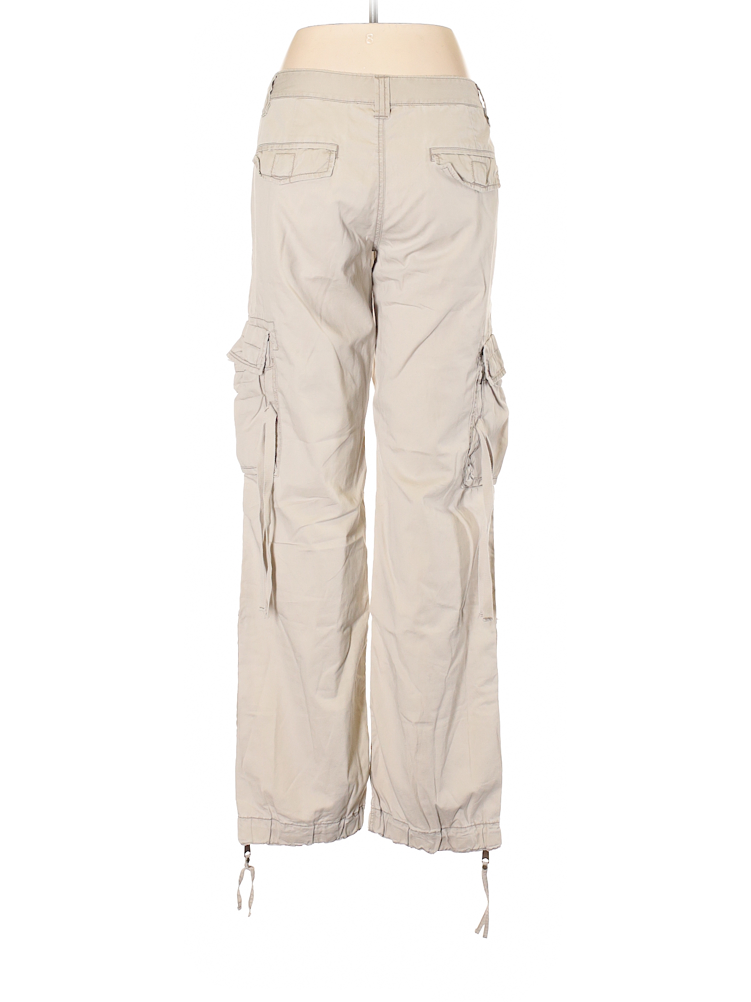 American Eagle Outfitters 100% Cotton Solid Beige Cargo Pants Size