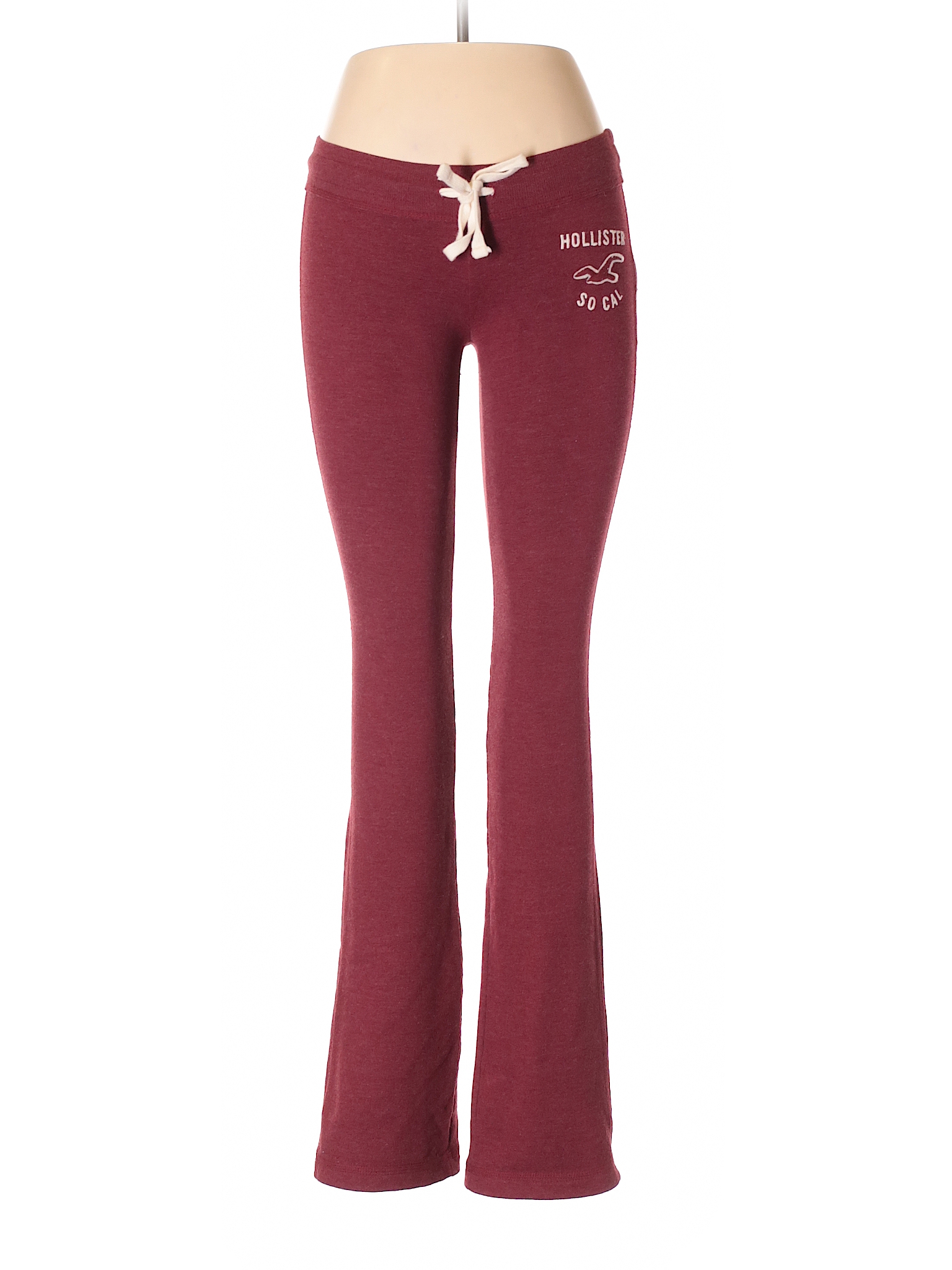 Hollister Graphic Burgundy Sweatpants Size XS - 62% off