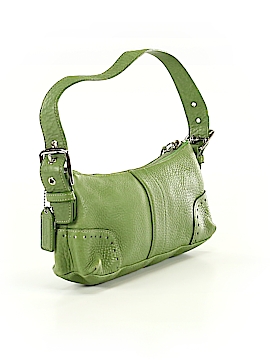 Coach Solid Green Leather Shoulder Bag One Size - 78% off