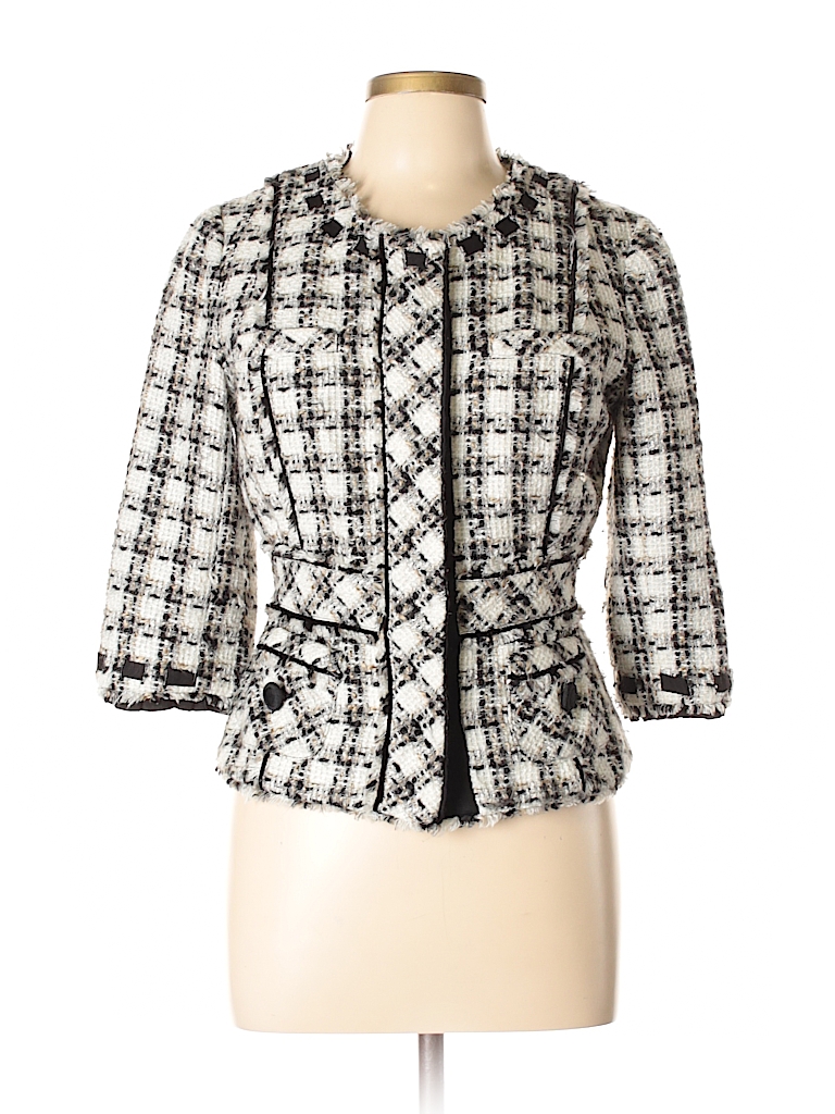 Elevenses Tweed White Jacket Size 10 - 79% off | thredUP