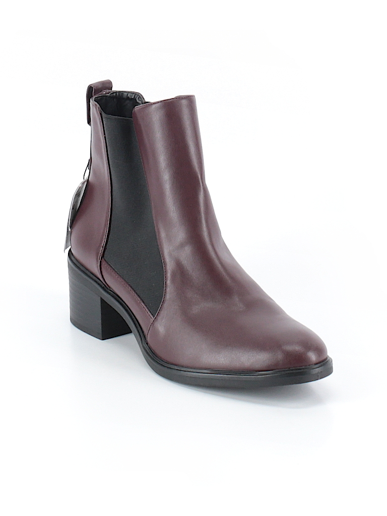 zara burgundy ankle boots